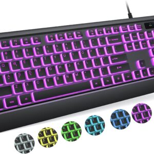 背光電腦鍵盤,有線 USB LED 鍵盤